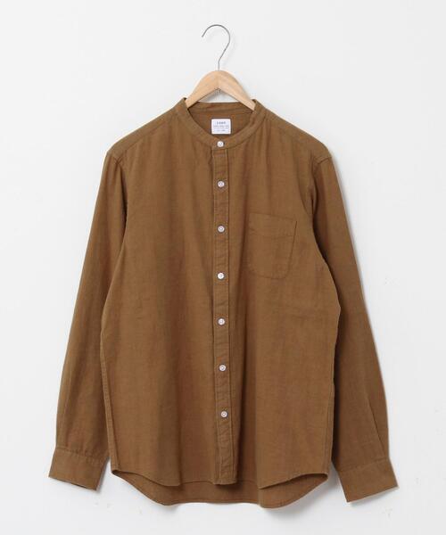 coen(コーエン)の「ウィンターリネンバンドカラーシャツ#(シャツ/ブラウス・メンズ・オフホワイト/ダークグリーン/ネイビー/ベージュ・X-LARGE/LARGE/MEDIUM/SMALL)」の6枚目の写真