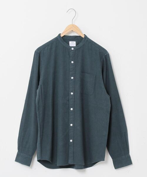 coen(コーエン)の「ウィンターリネンバンドカラーシャツ#(シャツ/ブラウス・メンズ・オフホワイト/ダークグリーン/ネイビー/ベージュ・X-LARGE/LARGE/MEDIUM/SMALL)」の8枚目の写真