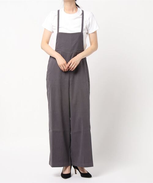 Riberry(リベリー)の「ツイルサロペット(サロペット/オーバーオール・レディース・チャコールグレー/ライトグレー/カーキ/キャメル・MEDIUM)」の2枚目の写真