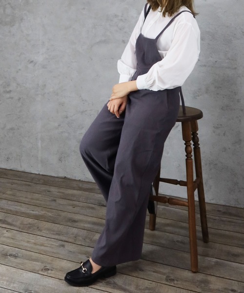 Riberry(リベリー)の「ツイルサロペット(サロペット/オーバーオール・レディース・チャコールグレー/ライトグレー/カーキ/キャメル・MEDIUM)」の12枚目の写真