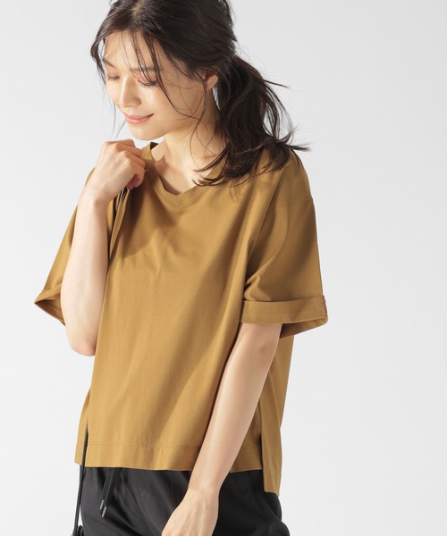 BAYFLOW(ベイフロー)の「カラーVネックTシャツ(Tシャツ/カットソー・レディース・ボルドー/ブラック/モカ/ホワイト/カーキ/アイボリー・MEDIUM/SMALL)」の5枚目の写真