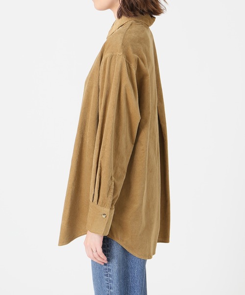 SLOBE IENA（スローブイエナ）の「ライトコールロングシャツ【手洗い可能】◆（シャツ/ブラウス・レディース・グレー/パープル系その他/キャメル・FREE）」の19枚目の写真