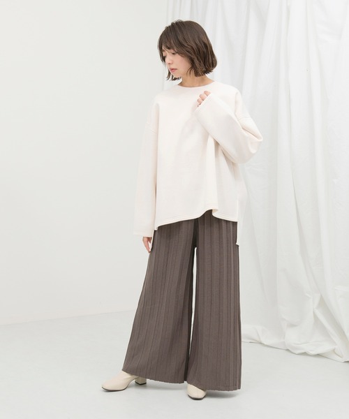 Ambre Neige(アンブルネージュ)の「ニットプリーツパンツ/【WEB/EC限定商品】(その他パンツ・レディース・ダークブラウン/アイボリー/ダークパープル・FREE)」の13枚目の写真