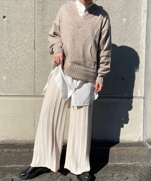 Ambre Neige(アンブルネージュ)の「ニットプリーツパンツ/【WEB/EC限定商品】(その他パンツ・レディース・ダークブラウン/アイボリー/ダークパープル・FREE)」の9枚目の写真
