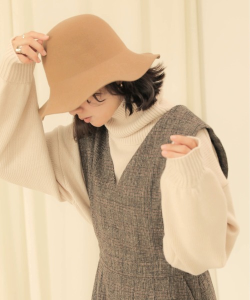 Bab（バブ）の「【WEB限定】ウール100%ベルハット（ハット・レディース・ベージュ/ブラウン/ブラック・FREE）」の4枚目の写真