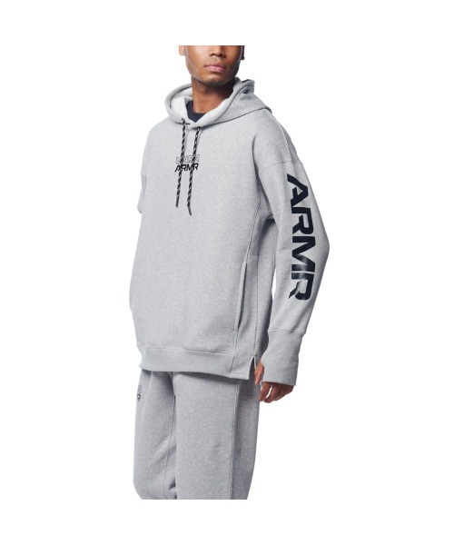 UNDER ARMOUR（アンダーアーマー）の「UAフリース プルオーバー フーディー J(バスケットボール/MEN)（ナイロンジャケット・メンズ・ブラック/グレー・SM/XL/XXL/3XL/LG/MD/4XL）」の2枚目の写真