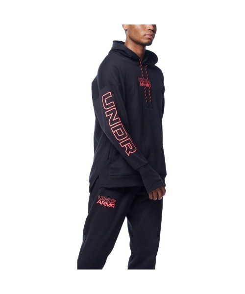 UNDER ARMOUR（アンダーアーマー）の「UAフリース プルオーバー フーディー J(バスケットボール/MEN)（ナイロンジャケット・メンズ・ブラック/グレー・SM/XL/XXL/3XL/LG/MD/4XL）」の5枚目の写真