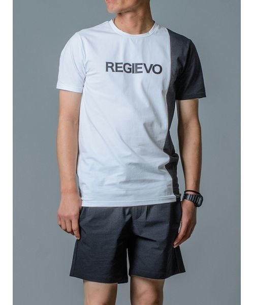 REGIEVO(レジエボ)の「【REGIEVO】REGIEVOロゴTシャツ(Tシャツ/カットソー・メンズ・ブラック×ホワイト/ホワイト×ブラック/グレー×ホワイト・S/L/XL/M)」の2枚目の写真