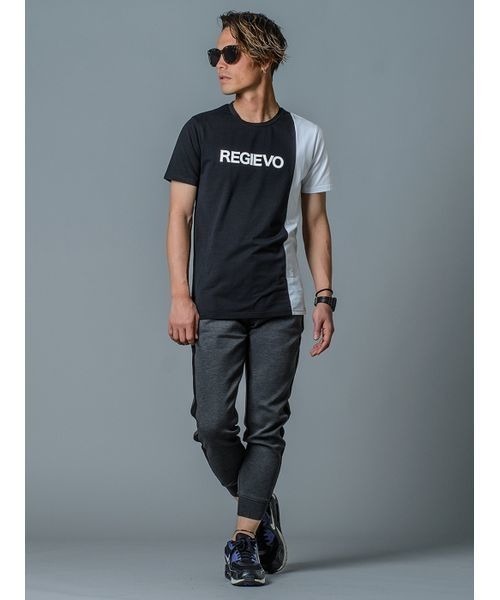 REGIEVO(レジエボ)の「【REGIEVO】REGIEVOロゴTシャツ(Tシャツ/カットソー・メンズ・ブラック×ホワイト/ホワイト×ブラック/グレー×ホワイト・S/L/XL/M)」の9枚目の写真