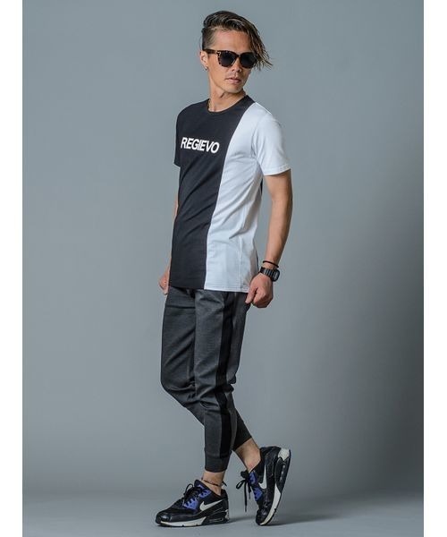 REGIEVO(レジエボ)の「【REGIEVO】REGIEVOロゴTシャツ(Tシャツ/カットソー・メンズ・ブラック×ホワイト/ホワイト×ブラック/グレー×ホワイト・S/L/XL/M)」の10枚目の写真