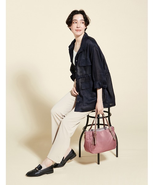 MONICA（モニカ）の「ナイロン2WAYトートバッグ Sサイズ（トートバッグ・レディース・ブラック/ベージュ/ネイビー/カーキ/ピンク・FREE）」の5枚目の写真