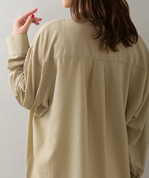 SpRay（スプレイ）の「ピンタックバンドカラ－ロングシャツ（シャツ/ブラウス・レディース・オフホワイト/ライトグリーン/スミクロ・FREE）」の16枚目の写真