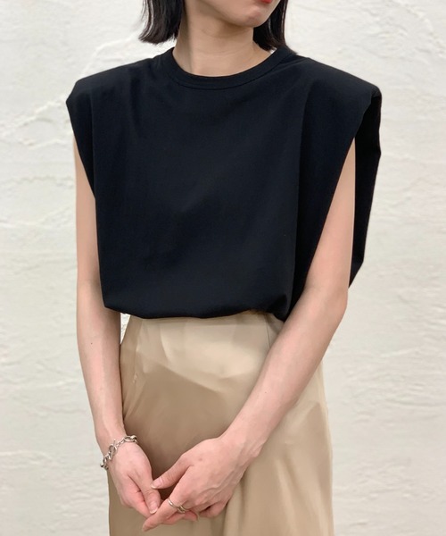 CIAOPANIC（チャオパニック）の「■バイオ天竺肩パットTシャツ（Tシャツ/カットソー・レディース・ホワイト/ブラック・FREE）」の16枚目の写真