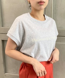 moment+ | 【2021S/S New Arrival】コットン100％カラーロゴプリントフレンチスリーブT(Tシャツ/カットソー)