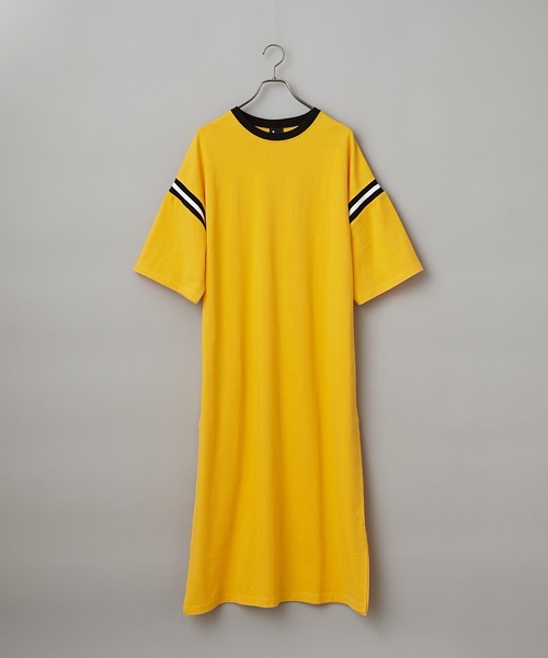 SCREEN STARS(スクリーンスターズ)の「【SCREEN STARS/スクリーンスターズ】フットボールワンピース(ワンピース・レディース・ホワイト/チャコールグレー/イエロー・FREE)」の3枚目の写真
