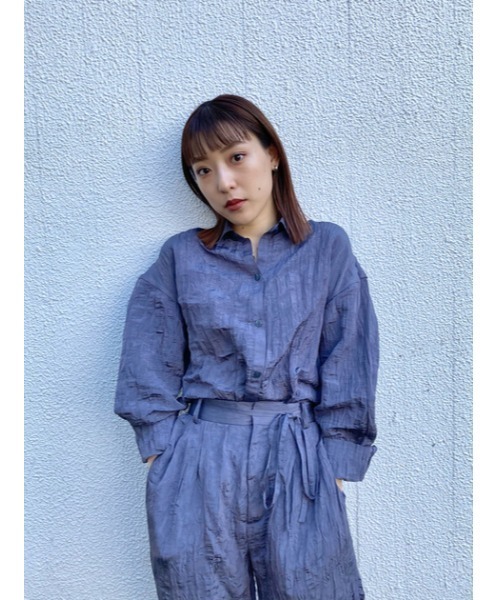 THROW by SLY（スローバイスライ）の「THROW WRINKLE SH シャツ（シャツ/ブラウス・レディース・ピンク/グレー/ベージュ・FREE）」の7枚目の写真