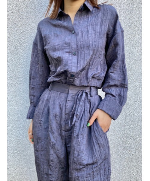 THROW by SLY（スローバイスライ）の「THROW WRINKLE SH シャツ（シャツ/ブラウス・レディース・ピンク/グレー/ベージュ・FREE）」の8枚目の写真