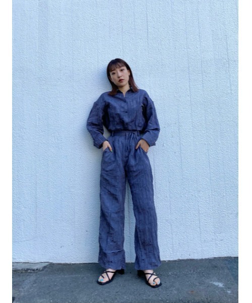 THROW by SLY（スローバイスライ）の「THROW WRINKLE SH シャツ（シャツ/ブラウス・レディース・ピンク/グレー/ベージュ・FREE）」の9枚目の写真