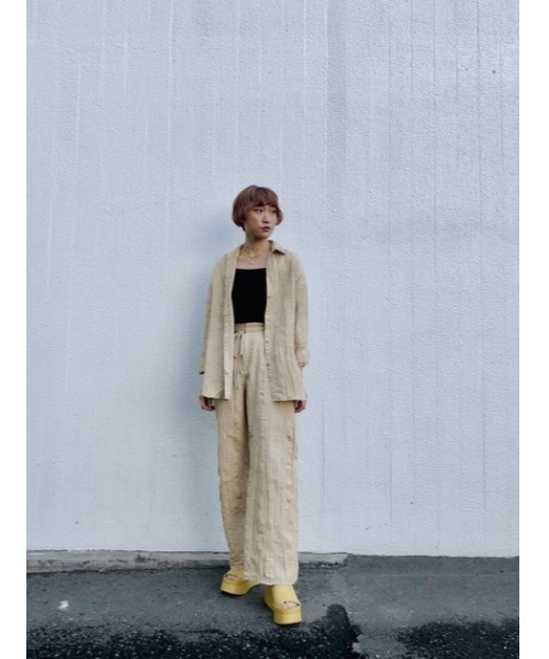 THROW by SLY（スローバイスライ）の「THROW WRINKLE SH シャツ（シャツ/ブラウス・レディース・ピンク/グレー/ベージュ・FREE）」の13枚目の写真