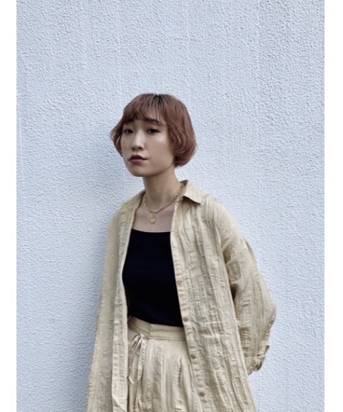 THROW by SLY（スローバイスライ）の「THROW WRINKLE SH シャツ（シャツ/ブラウス・レディース・ピンク/グレー/ベージュ・FREE）」の14枚目の写真