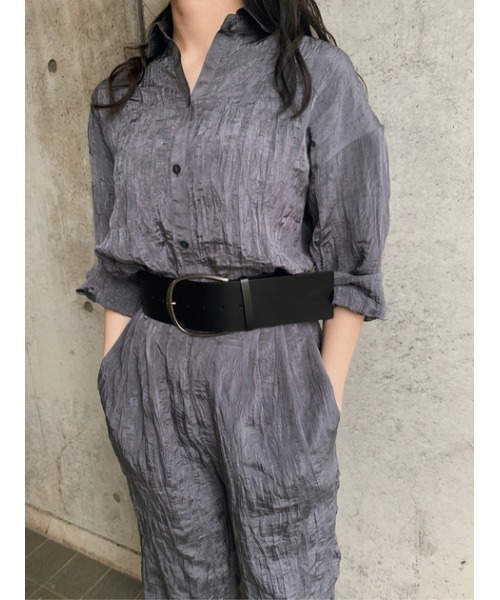 THROW by SLY（スローバイスライ）の「THROW WRINKLE SH シャツ（シャツ/ブラウス・レディース・ピンク/グレー/ベージュ・FREE）」の17枚目の写真