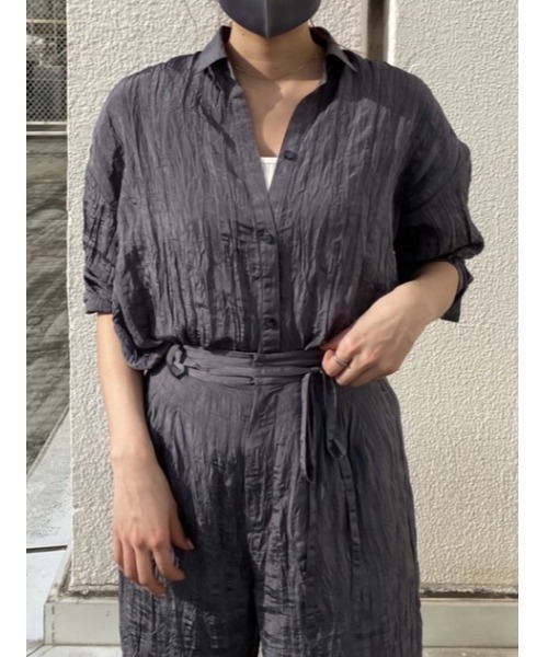 THROW by SLY（スローバイスライ）の「THROW WRINKLE SH シャツ（シャツ/ブラウス・レディース・ピンク/グレー/ベージュ・FREE）」の19枚目の写真