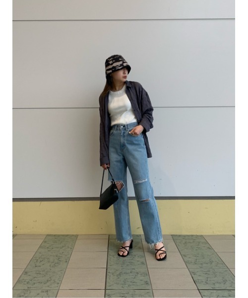 THROW by SLY（スローバイスライ）の「THROW WRINKLE SH シャツ（シャツ/ブラウス・レディース・ピンク/グレー/ベージュ・FREE）」の20枚目の写真