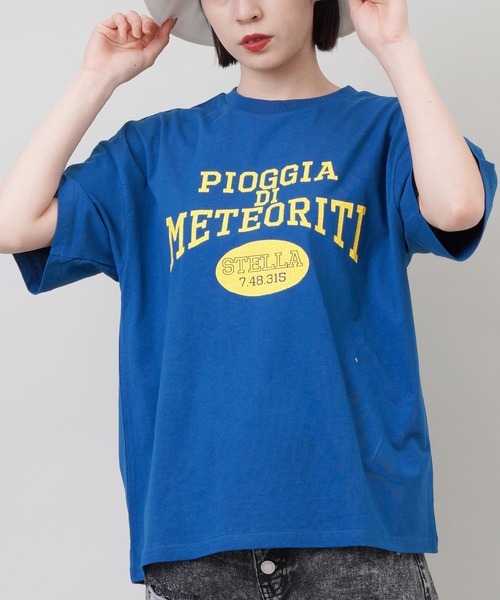 SPINNS（スピンズ）の「カレッジロゴプリントTシャツ（Tシャツ/カットソー・レディース・オフホワイト/ブルー/グリーン/スミクロ・ONESIZE）」の4枚目の写真