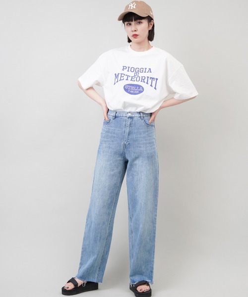 SPINNS（スピンズ）の「カレッジロゴプリントTシャツ（Tシャツ/カットソー・レディース・オフホワイト/ブルー/グリーン/スミクロ・ONESIZE）」の22枚目の写真