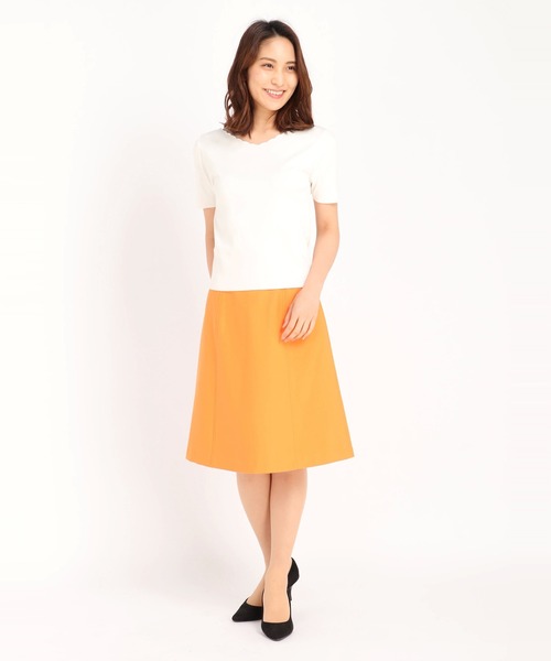 UNIVERVAL MUSE（ユニバーバル ミューズ）の「コットンダブルクロス　スカート（スカート・レディース・ダークオレンジ/ネイビー/オフホワイト・2）」の11枚目の写真