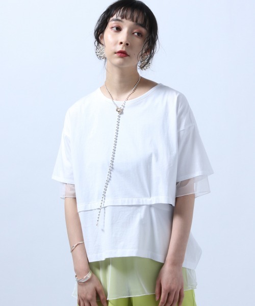 HARE（ハレ）の「リバーシブルチュールスリットＴ(HARE)（Tシャツ/カットソー・レディース・ホワイト/ブラック/グレー/ベージュ・FREE）」の21枚目の写真