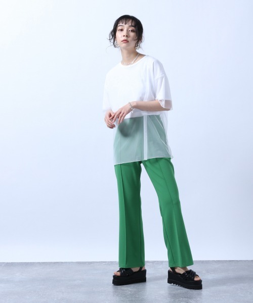 HARE（ハレ）の「リバーシブルチュールスリットＴ(HARE)（Tシャツ/カットソー・レディース・ホワイト/ブラック/グレー/ベージュ・FREE）」の5枚目の写真