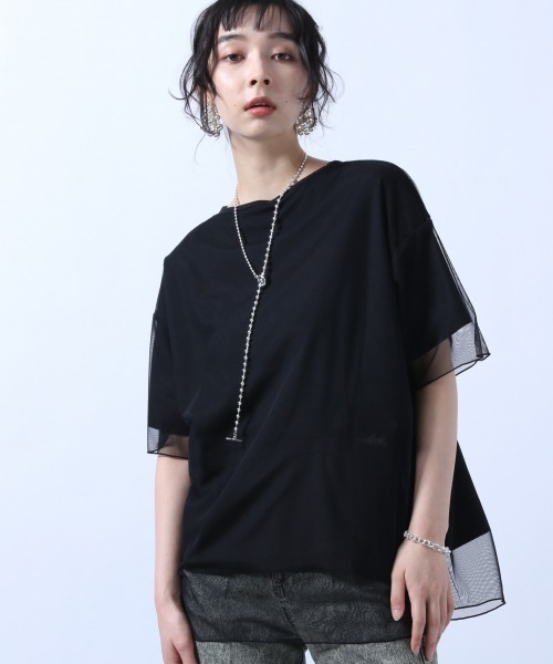 HARE（ハレ）の「リバーシブルチュールスリットＴ(HARE)（Tシャツ/カットソー・レディース・ホワイト/ブラック/グレー/ベージュ・FREE）」の17枚目の写真