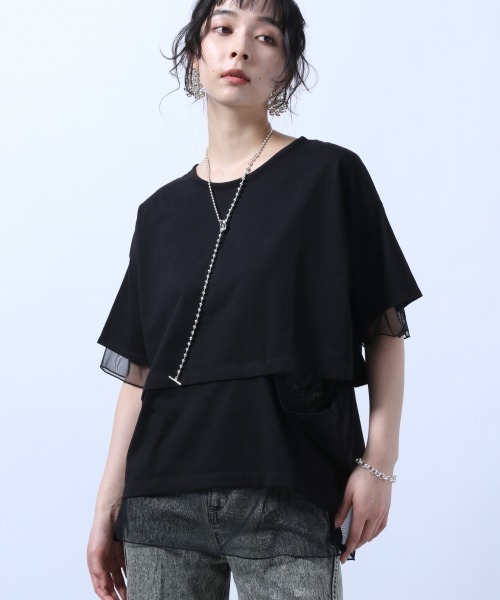 HARE（ハレ）の「リバーシブルチュールスリットＴ(HARE)（Tシャツ/カットソー・レディース・ホワイト/ブラック/グレー/ベージュ・FREE）」の22枚目の写真