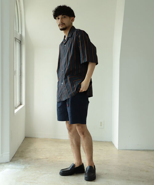 BEAMS（ビームス）の「BEAMS / ストライプ オープン カラーシャツ（シャツ/ブラウス・メンズ・パープル/グレー・SMALL/MEDIUM/LARGE）」の4枚目の写真