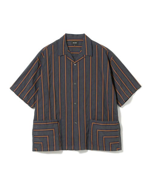 BEAMS（ビームス）の「BEAMS / ストライプ オープン カラーシャツ（シャツ/ブラウス・メンズ・パープル/グレー・SMALL/MEDIUM/LARGE）」の5枚目の写真