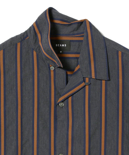 BEAMS（ビームス）の「BEAMS / ストライプ オープン カラーシャツ（シャツ/ブラウス・メンズ・パープル/グレー・SMALL/MEDIUM/LARGE）」の6枚目の写真