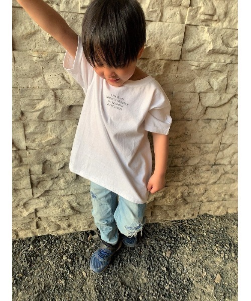 mou(モウ)の「mouオリジナル ロゴTシャツ【キッズ用】(Tシャツ/カットソー・キッズ・ホワイト・130cm/140cm/150cm/160cm)」の5枚目の写真