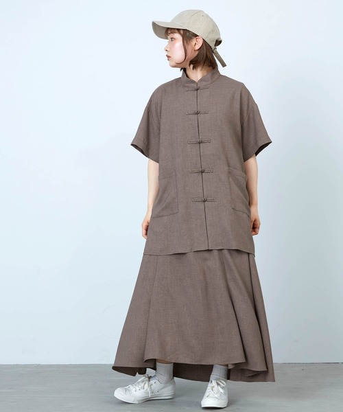 美品　ohh!nisica　リネン　チャイナジャケット　シャツジャケット nisica (ニシカ) ohh!nisica チャイナJKT