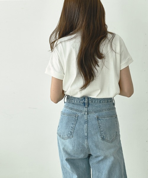 me+em select(ミームセレクト)の「モックネックコットンバスクTシャツ(Tシャツ/カットソー・レディース・アイボリー/クリーム/チャコールグレー/ブラック/モカ・FREE)」の13枚目の写真