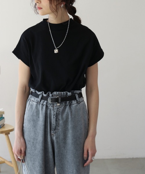 frames RAY CASSIN（フレームスレイカズン）の「【WEB限定】マスクSETフレンチスリーブモックネックTシャツ（マスク・レディース・オフホワイト/ブラック/ベージュ・FREE）」の22枚目の写真