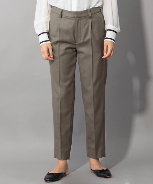Munich(ミューニック)の「ウールヴィスコース2wayツイル テーパードパンツ(セットアップ可)(スラックス・レディース・ブラック/チャコールグレー/カーキ・XS/S/M)」の7枚目の写真