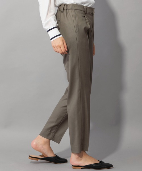 Munich(ミューニック)の「ウールヴィスコース2wayツイル テーパードパンツ(セットアップ可)(スラックス・レディース・ブラック/チャコールグレー/カーキ・XS/S/M)」の9枚目の写真