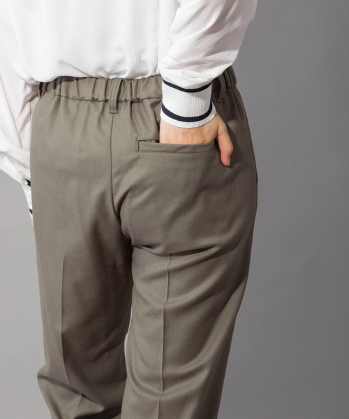 Munich(ミューニック)の「ウールヴィスコース2wayツイル テーパードパンツ(セットアップ可)(スラックス・レディース・ブラック/チャコールグレー/カーキ・XS/S/M)」の14枚目の写真