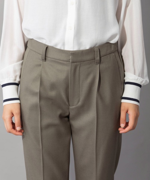 Munich(ミューニック)の「ウールヴィスコース2wayツイル テーパードパンツ(セットアップ可)(スラックス・レディース・ブラック/チャコールグレー/カーキ・XS/S/M)」の11枚目の写真