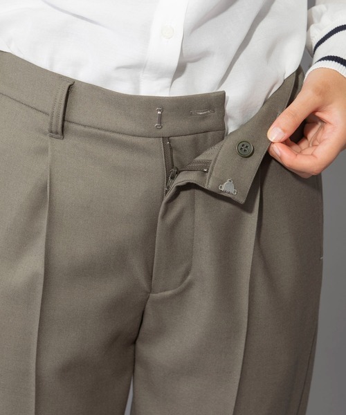 Munich(ミューニック)の「ウールヴィスコース2wayツイル テーパードパンツ(セットアップ可)(スラックス・レディース・ブラック/チャコールグレー/カーキ・XS/S/M)」の12枚目の写真