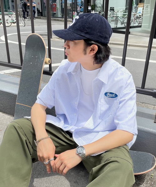 WHO'S WHO gallery(フーズフーギャラリー)の「COOPERワークシャツ(シャツ/ブラウス・メンズ・ホワイト/ネイビー/ブルー/ホワイト×ブルー/ネイビー×ホワイト・FREE)」の3枚目の写真