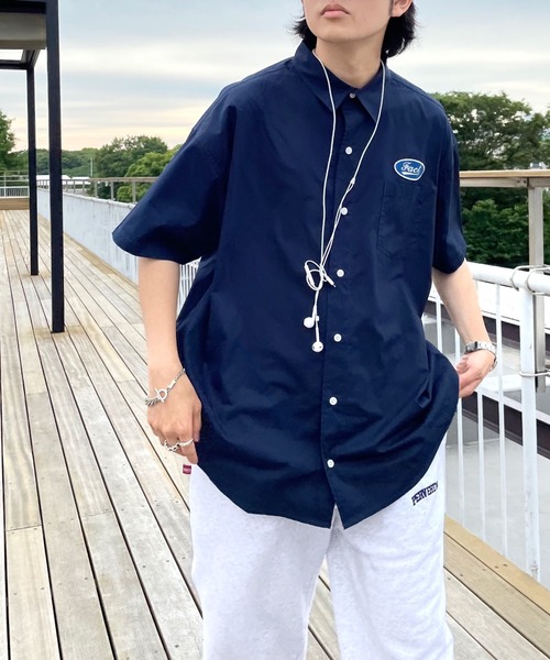 WHO'S WHO gallery(フーズフーギャラリー)の「COOPERワークシャツ(シャツ/ブラウス・メンズ・ホワイト/ネイビー/ブルー/ホワイト×ブルー/ネイビー×ホワイト・FREE)」の4枚目の写真