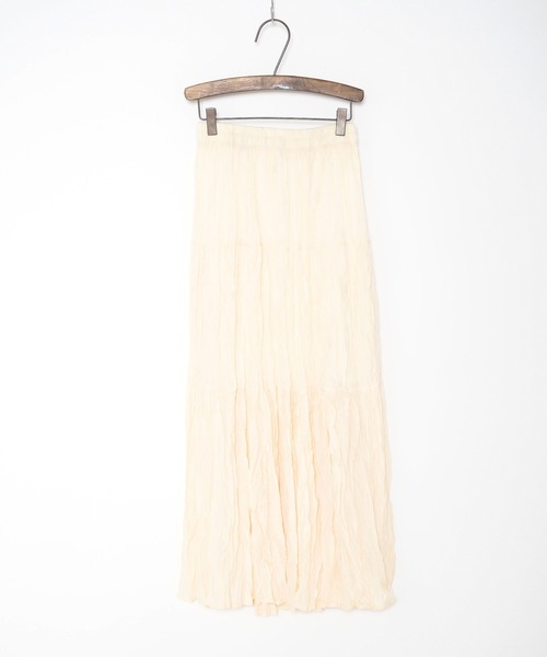 Crisp yours（クリスプユアーズ）の「【WEB限定】ワッシャープリーツティアードスカート（スカート・レディース・ブラック/アイボリー・FREE）」の13枚目の写真