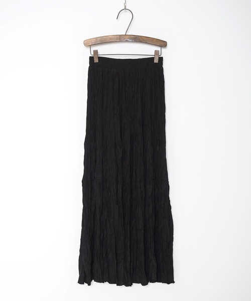 Crisp yours（クリスプユアーズ）の「【WEB限定】ワッシャープリーツティアードスカート（スカート・レディース・ブラック/アイボリー・FREE）」の14枚目の写真